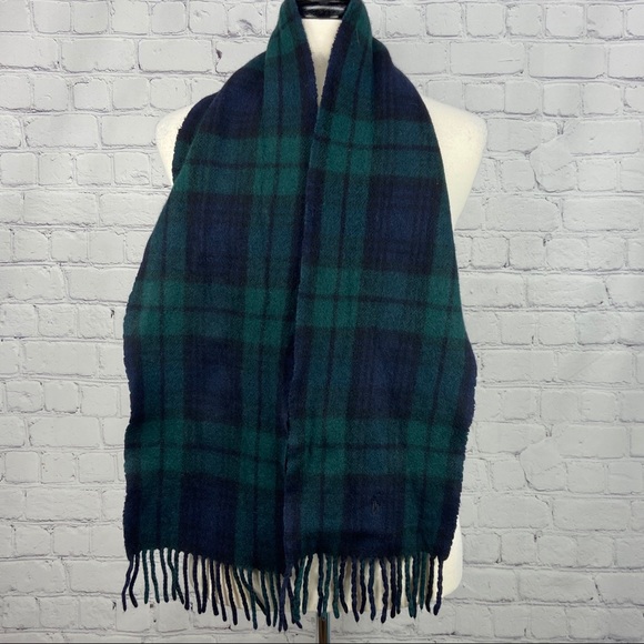 Polo Ralph Lauren Other - Polo Ralph Lauren blue & green plaid wool scarf